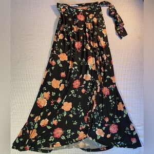 Doublju Black Floral Maxi Dress